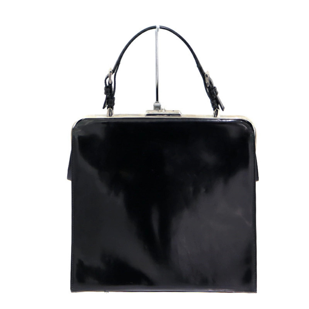 Prada Embossed Enamel Logo Black Handbag